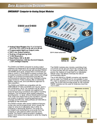 Thumbnail of document Data Sheet - D3132 OMEGABUS PC to Analog Output Modules/ Digital In, Analog Out
